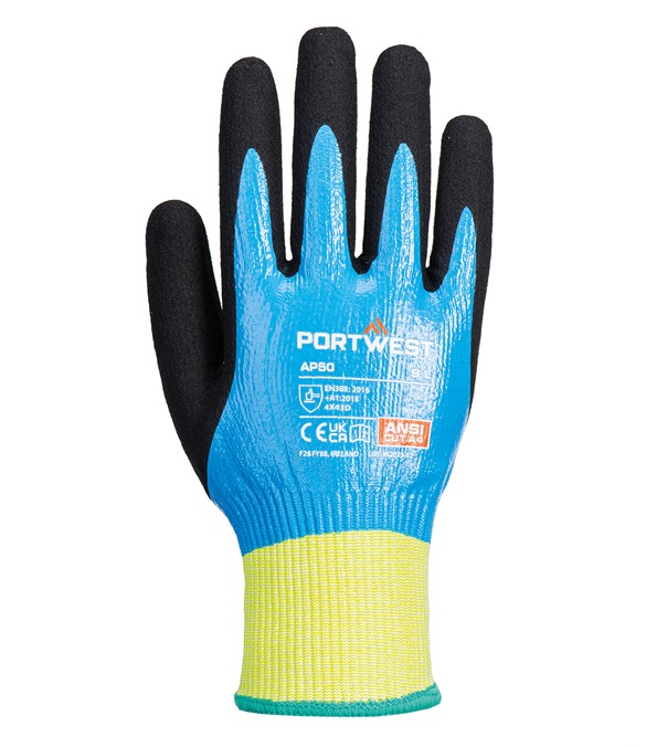 Cut D13 Nitrile aqua gloves (AP50)