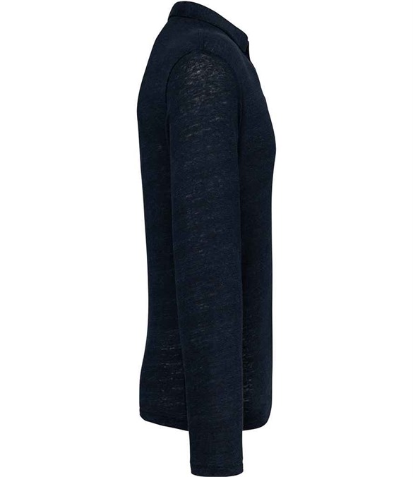 Spasso Long Sleeve Linen Polo Shirt