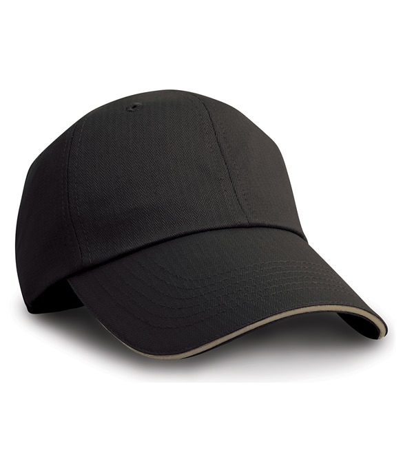 Herringbone cap with sandwich peak