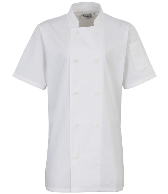 Women&#39;s short sleeve chef&#39;s jacket