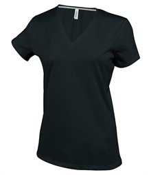 Ladies' short-sleeved V-neck T-shirt
