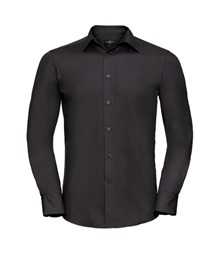Long sleeve polycotton easycare fitted poplin shirt