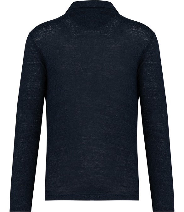Spasso Long Sleeve Linen Polo Shirt